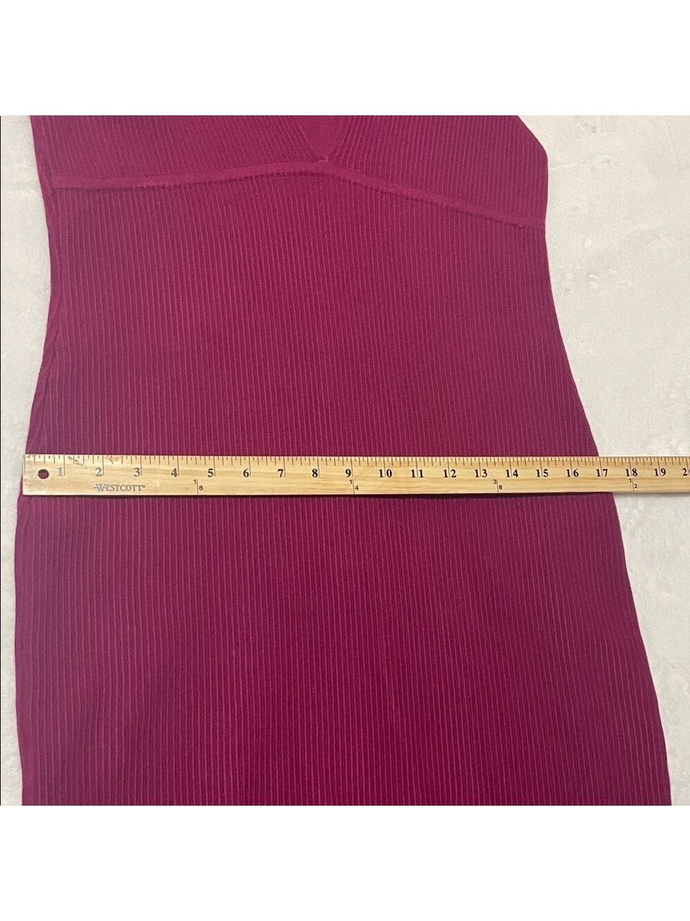 House of Harlow 1960 Luxe Ribbed Sleeveless Burgundy Dress Sz Large - Picture 5 of 9
